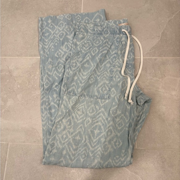 Bella Dahl Blue White Easy Pocket Wide Leg Pants Size Small - Picture 9 of 13